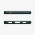 ACS04475 - Pixel 6a Case Liquid Air in midnight green showing the top and bottom with precise cutouts