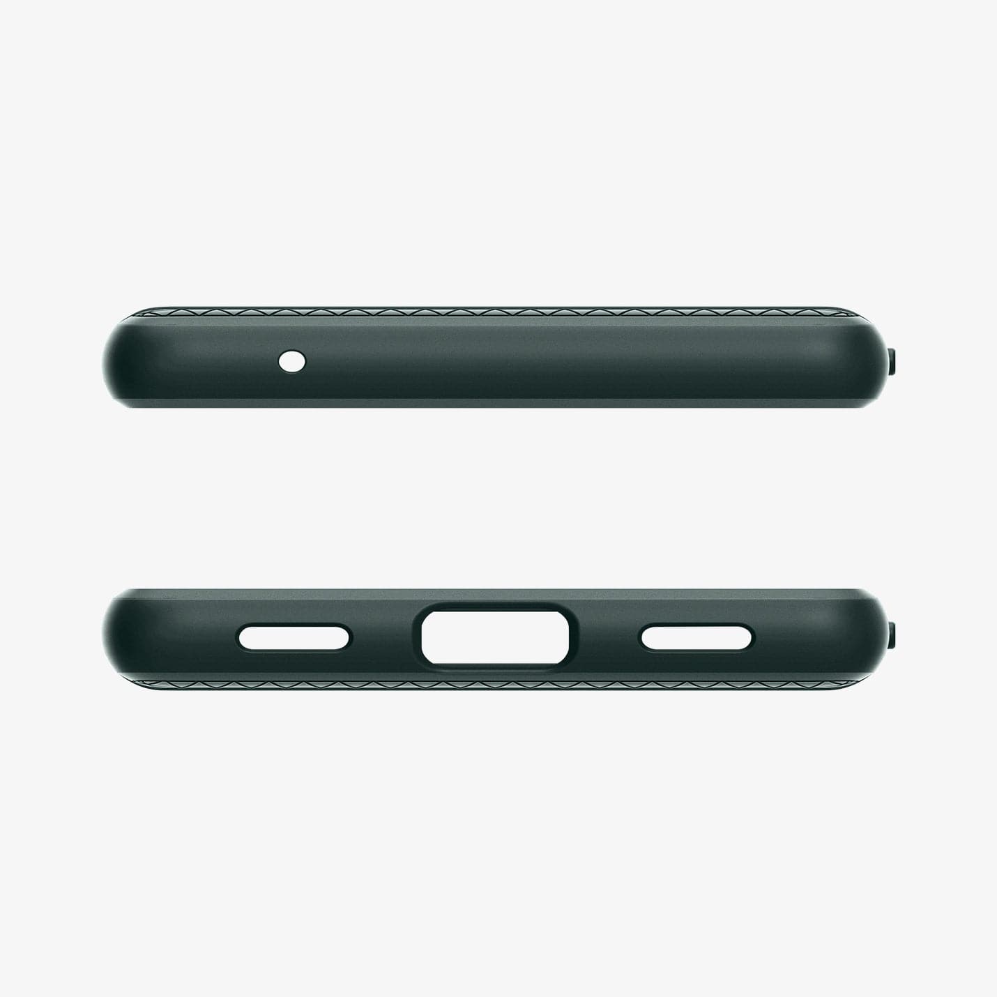ACS04475 - Pixel 6a Case Liquid Air in midnight green showing the top and bottom with precise cutouts