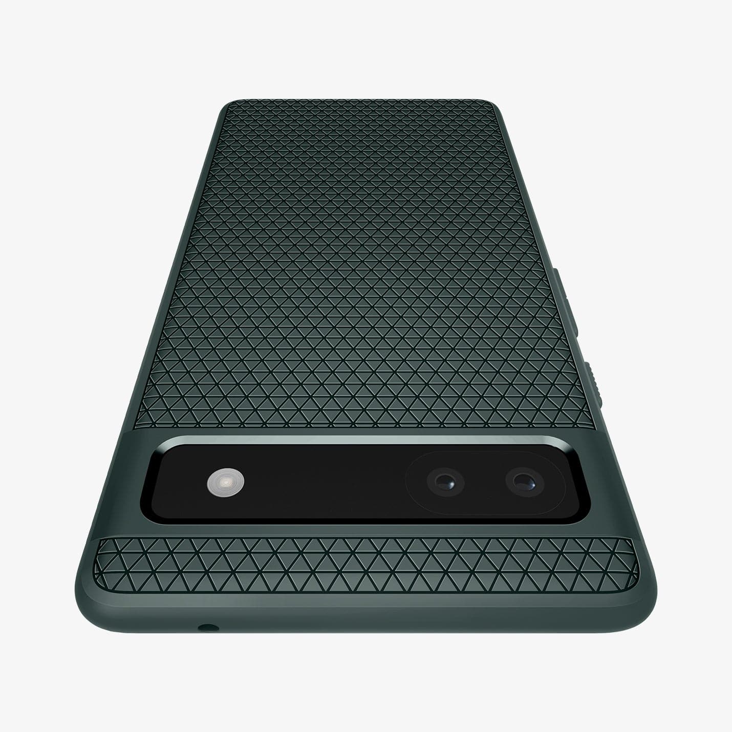 ACS04475 - Pixel 6a Case Liquid Air in midnight green showing the back zoomed in to show the fine details