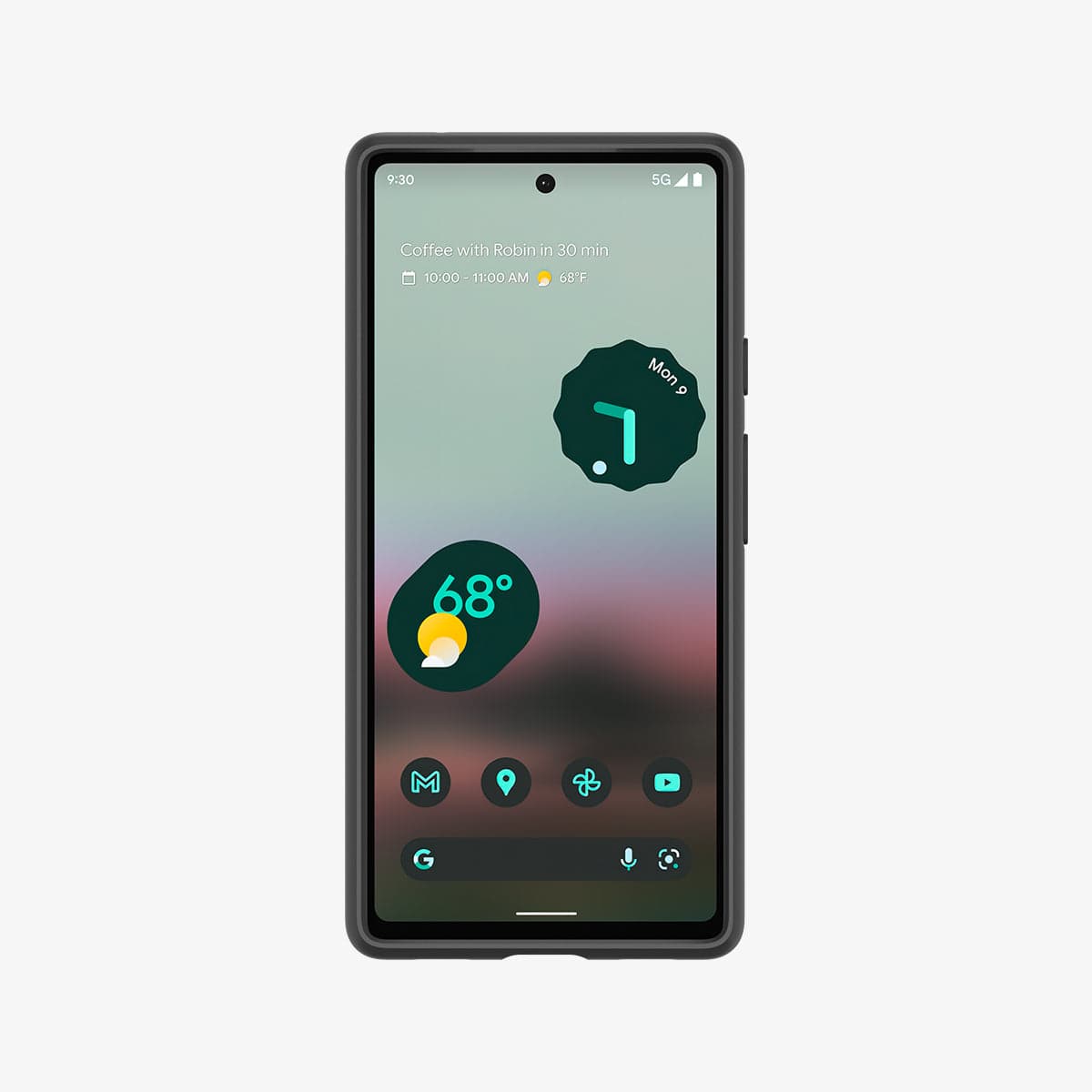 ACS04473 - Pixel 6a Case Thin Fit in black showing the front