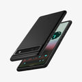 ACS04473 - Pixel 6a Case Thin Fit in black showing the back, front and sides