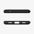 ACS04478 - Pixel 6a Case Ultra Hybrid in matte black showing the top and bottom with precise cutouts