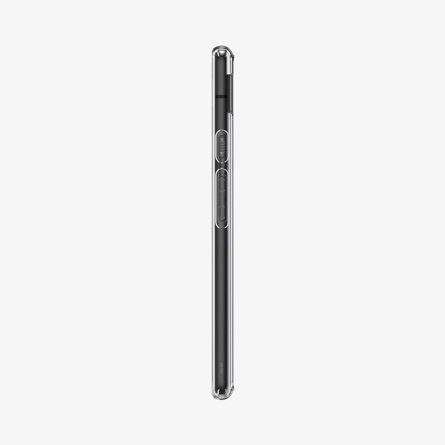 ACS04477 - Pixel 6a Case Ultra Hybrid in crystal clear showing the side with volume controls