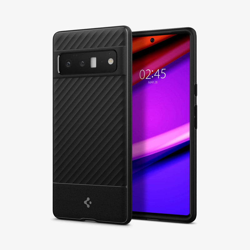 ACS03464 - Pixel 6 Pro Case Core Armor in matte black showing the back and front