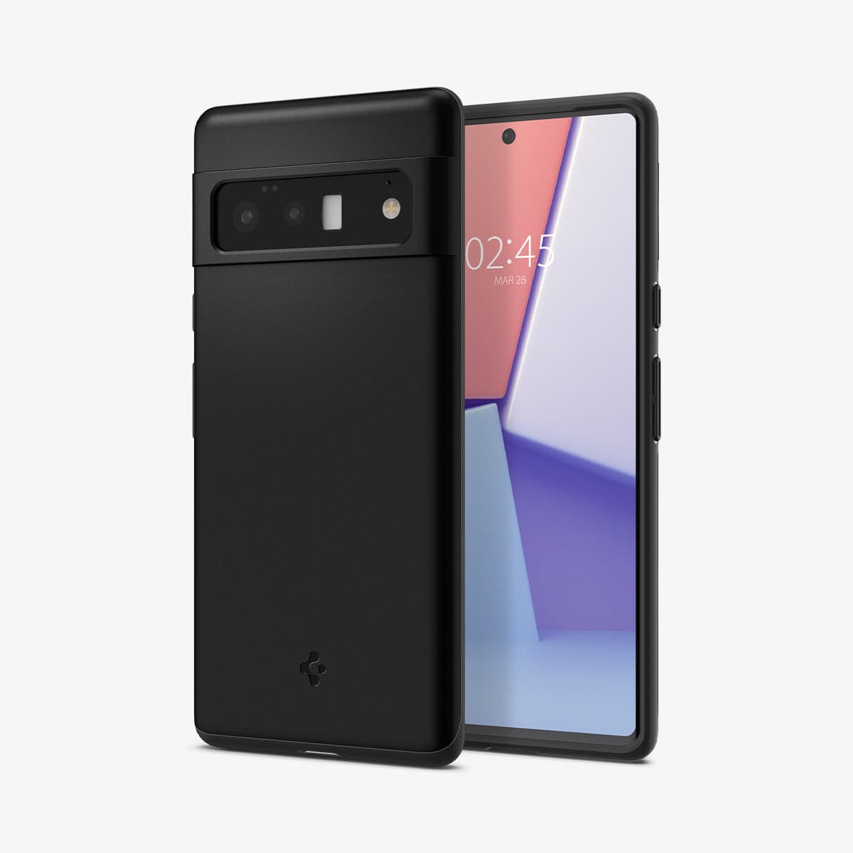 ACS03454 - Pixel 6 Pro Case Thin Fit in black showing the back and front