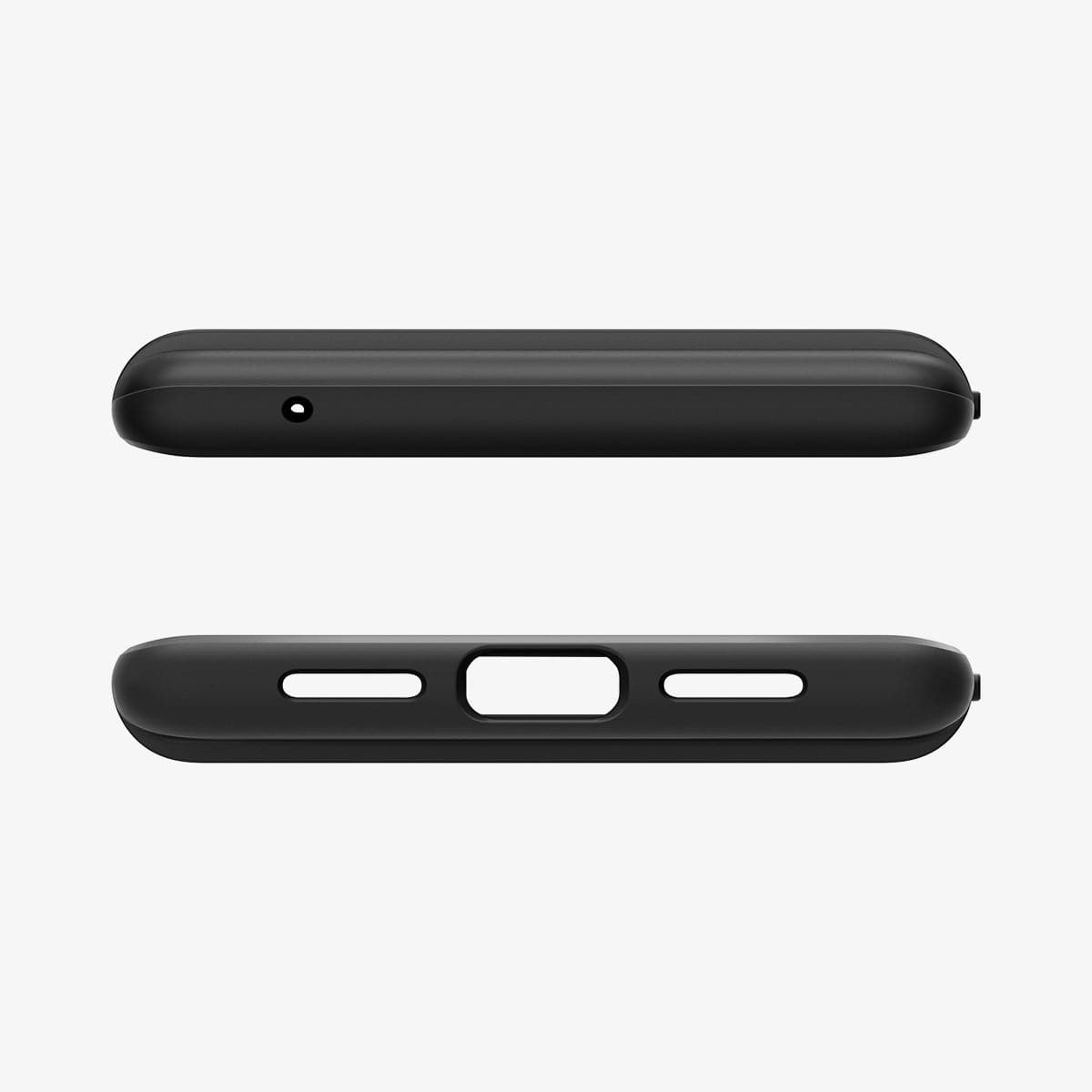 ACS03454 - Pixel 6 Pro Case Thin Fit in black showing the top and bottom with precise cutouts