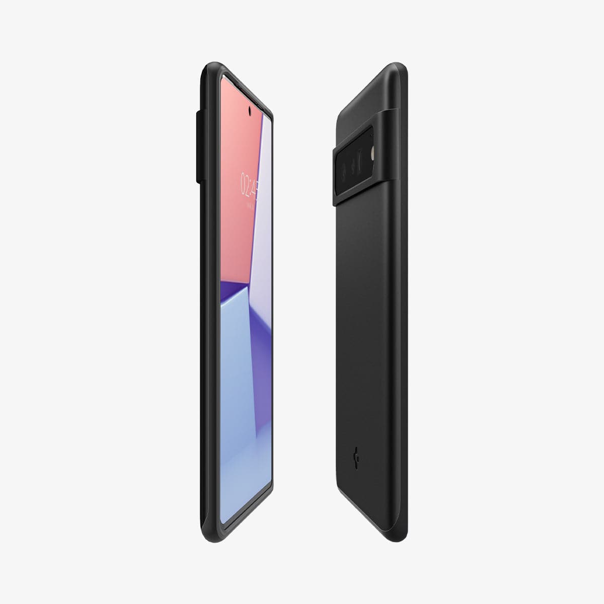 ACS03454 - Pixel 6 Pro Case Thin Fit in black showing the sides, partial front and back