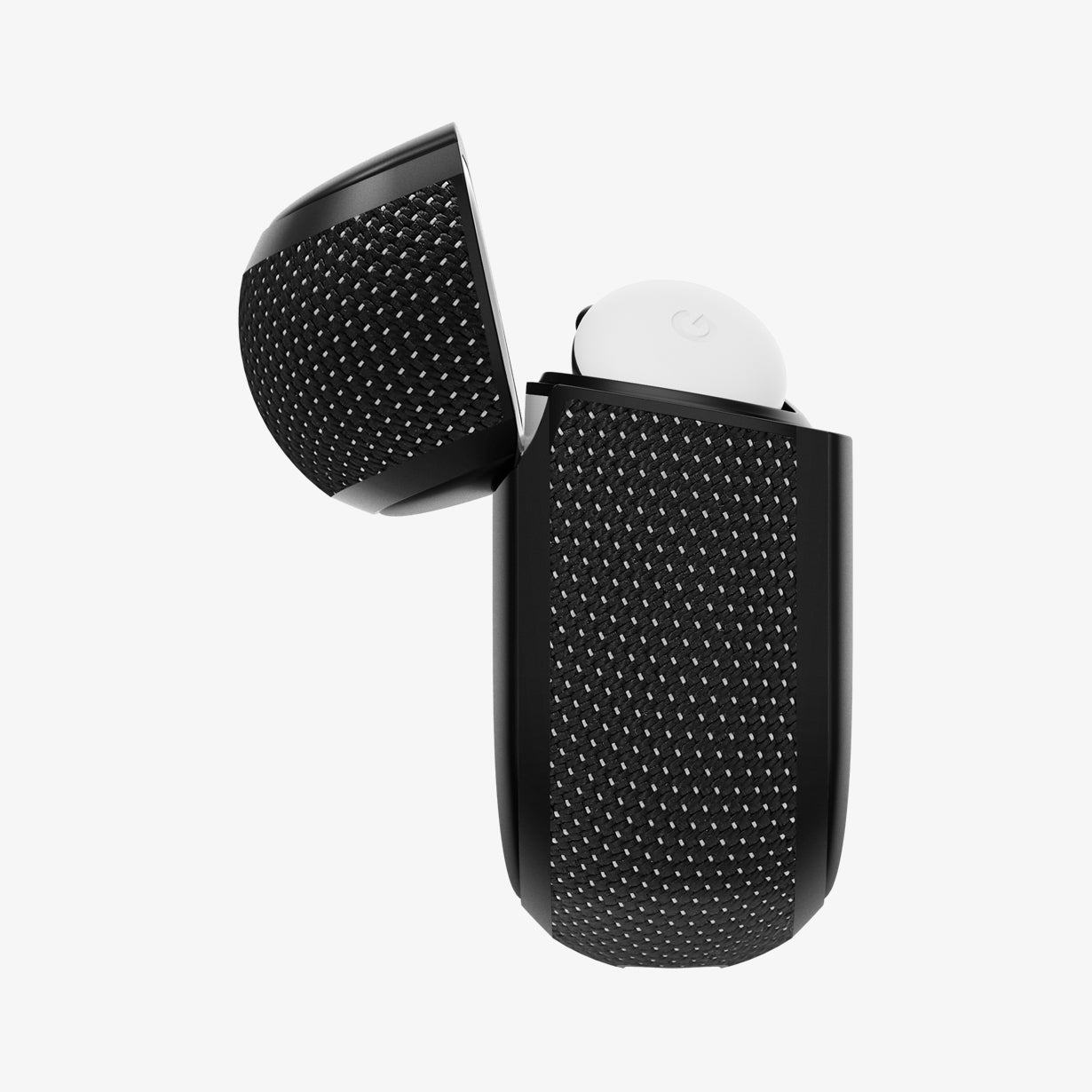 ASD01310 - Pixel Buds 2 Series Case Classic Fit in black showing the side with top open