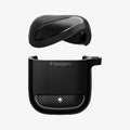 ASD01344 - Pixel Buds 2 Case Rugged Armor in blaack showing the front and flexible top not on case