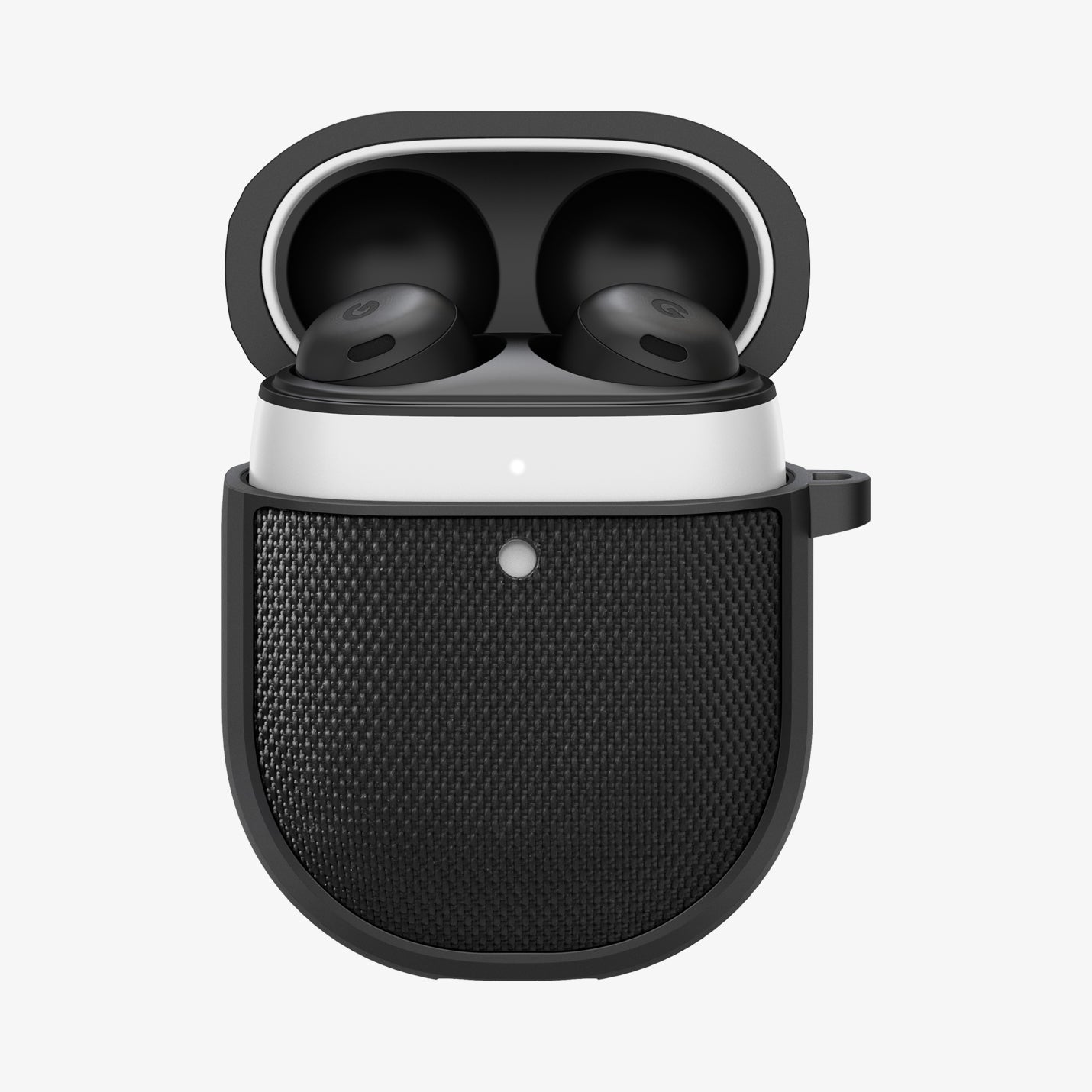 ACS05782 - Pixel Buds Pro Case Classic Fit in black showing the buds pro sticking slightly out of case