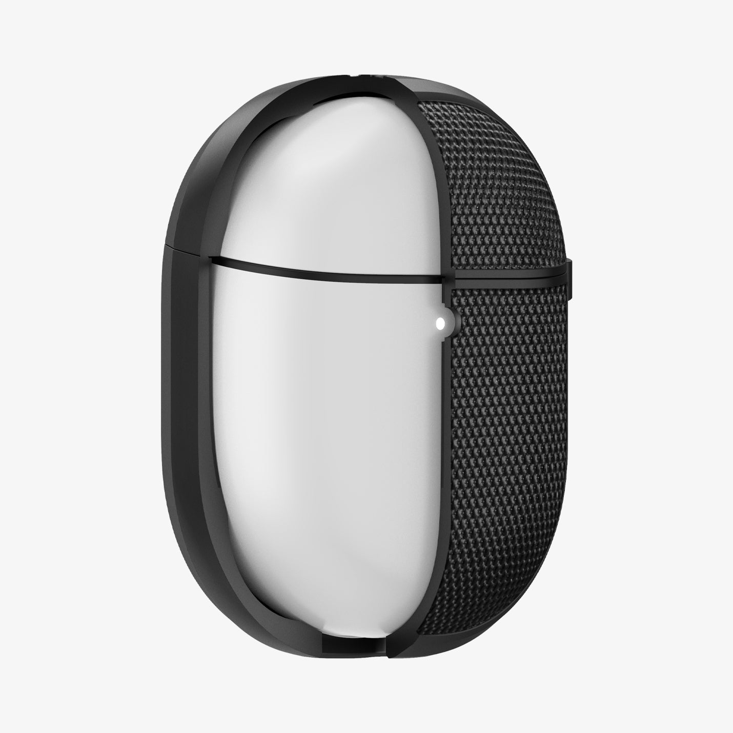 ACS05782 - Pixel Buds Pro Case Classic Fit in black showing the front with case half cut open
