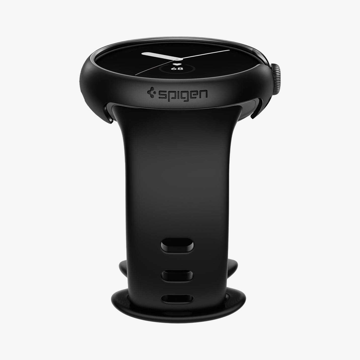 ACS05795 - Pixel Watch Case Thin Fit in black showing the bottom and partial front