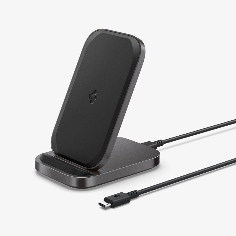 ACH06254 - ArcField PF2102 Wireless Charger in black showing the front, side and charging cable