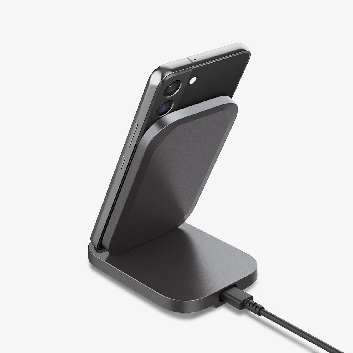 ACH06254 - ArcField PF2102 Wireless Charger in black showing the back with wireless charger plugged in