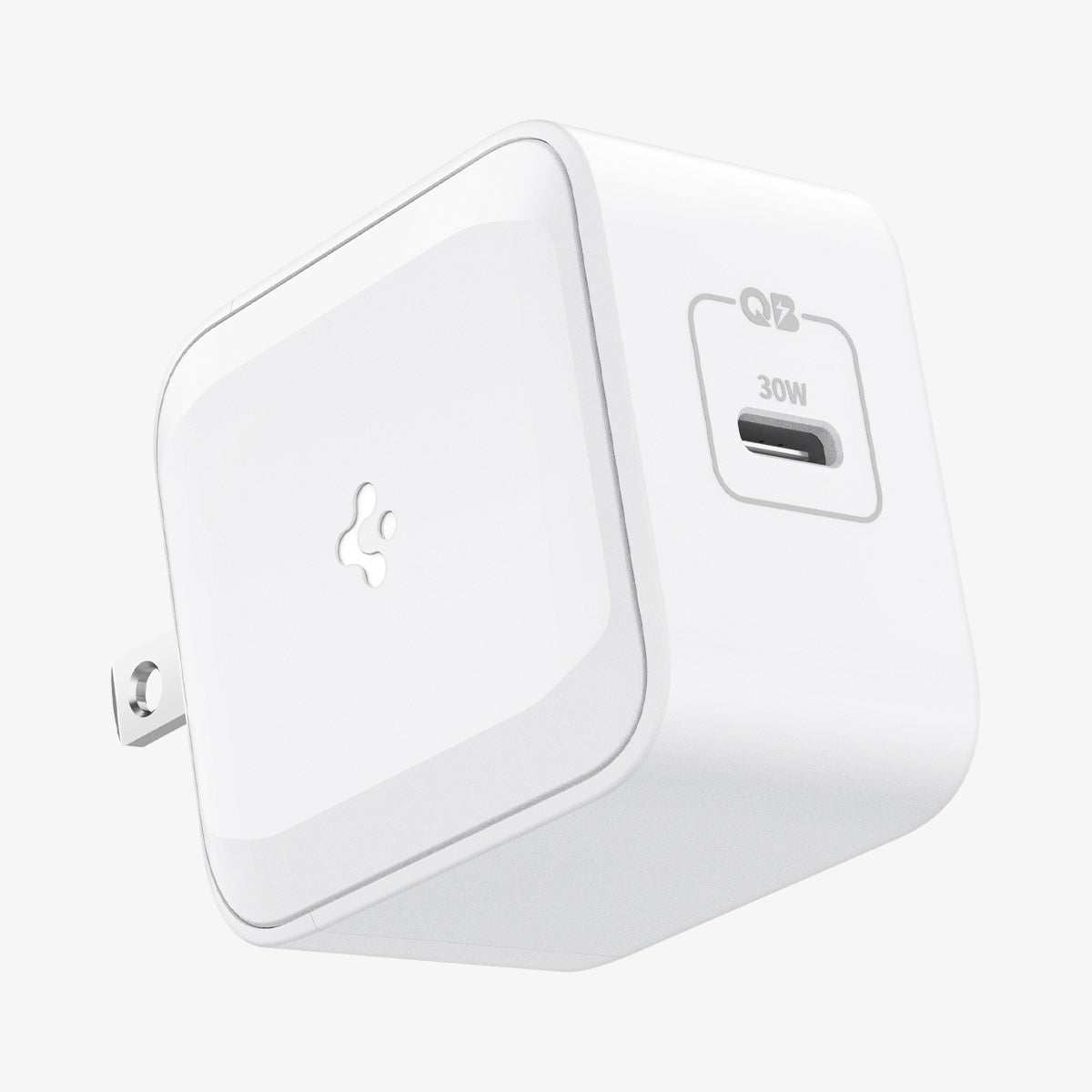 ACH02075 - ArcStation™ Pro 30W Wall Charger PE2008 in white showing the front, side and bottom