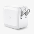 ACH02075 - ArcStation™ Pro 30W Wall Charger PE2008 in white showing the back, side and top with prongs slightly sticking out