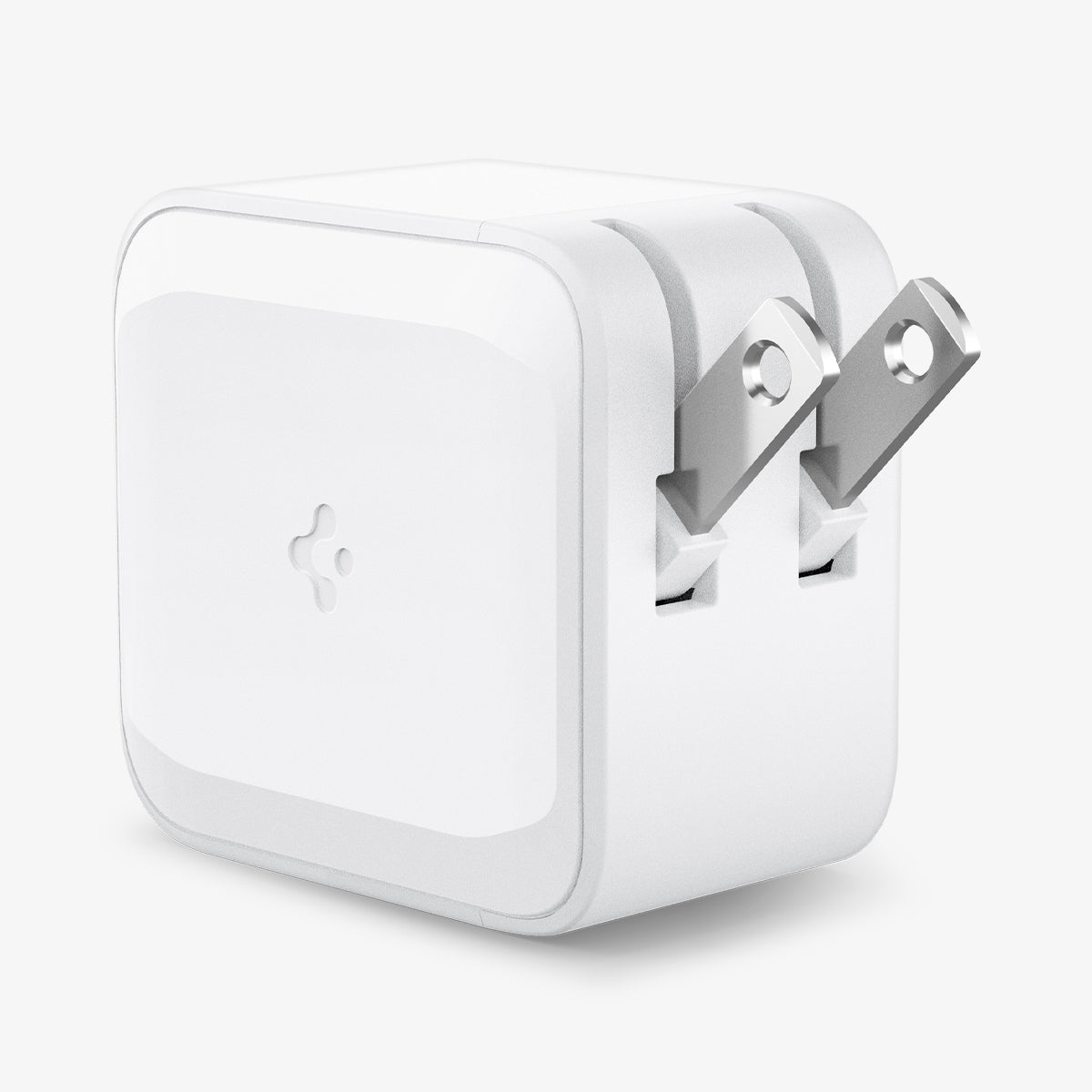 ACH02075 - ArcStation™ Pro 30W Wall Charger PE2008 in white showing the back, side and top with prongs slightly sticking out