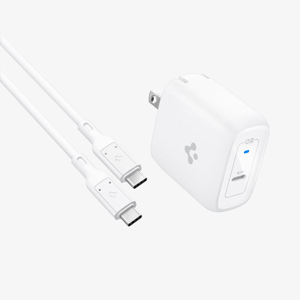 ACH02587 - ArcStation™ Pro 45W Wall Charger PE2015 in white showing the front and side with charging cable next to it