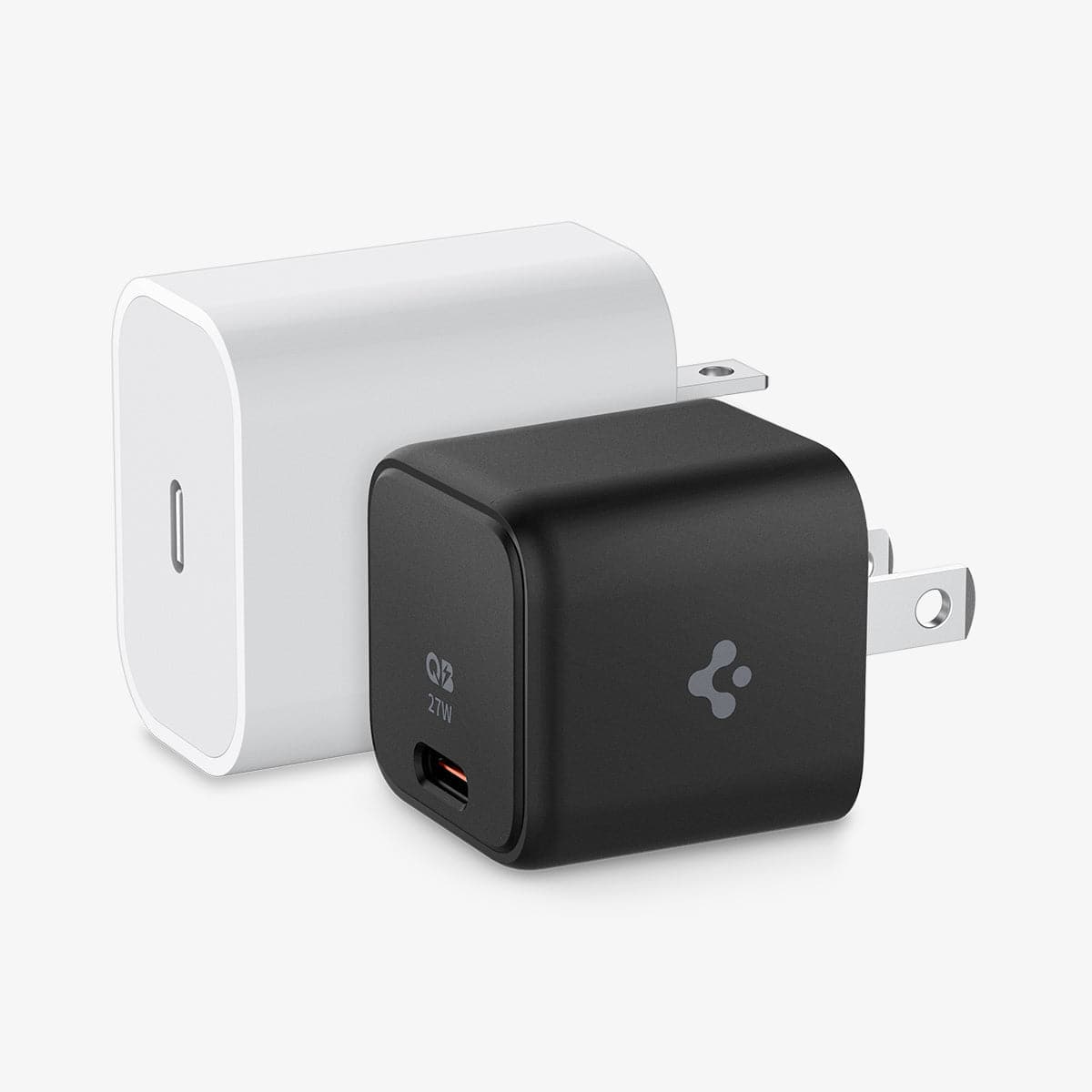 ACH05606 - ArcStation™ Pro 27W Wall Charger PE2103 in black showing the front, side and difference in size compared to others