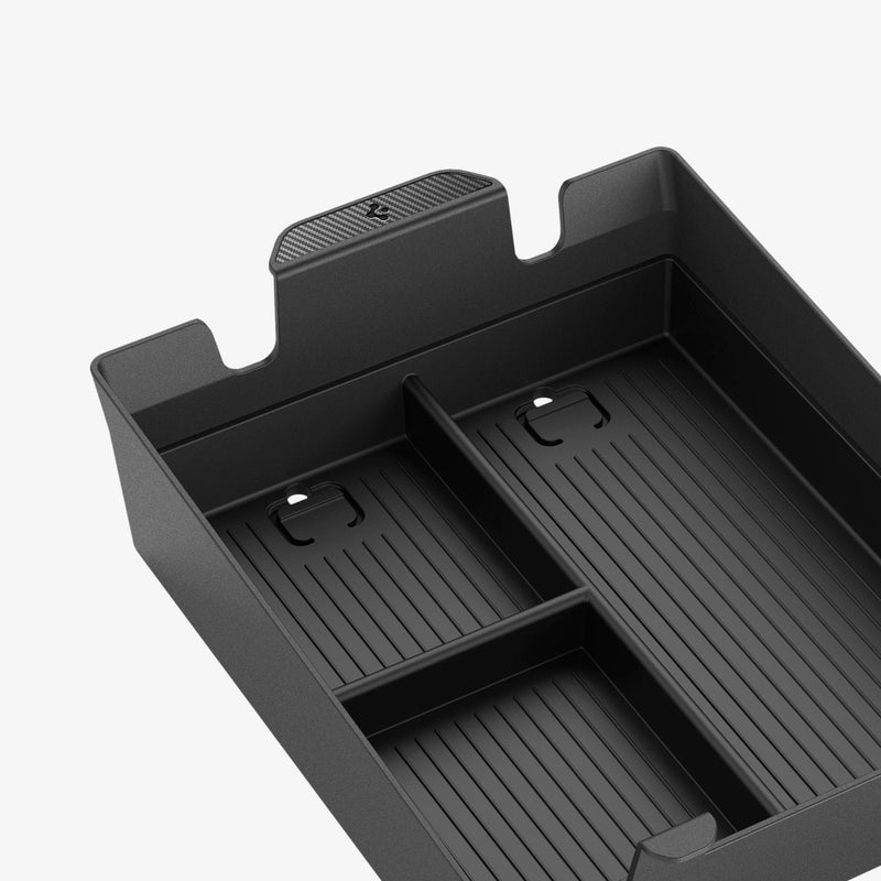 ACP06439 - Rivian Center Console Organizer Tray in black showing the inside top view