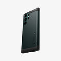 ACS04519 - Galaxy S22 Ultra 5G Case Tough Armor in abyss green showing the back and partial side