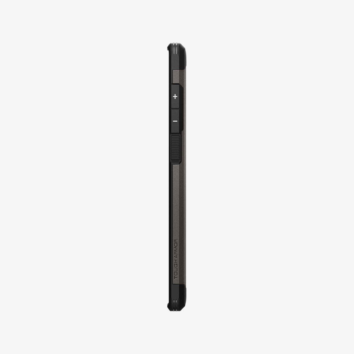ACS03924 - Galaxy S22 Ultra 5G Case Tough Armor in gunmetal showing the side with volume controls