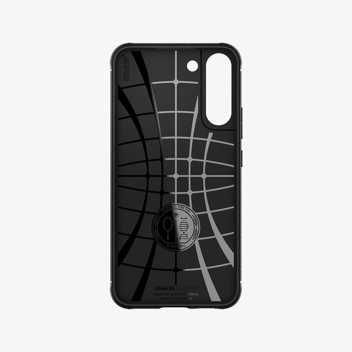 ACS03952 - Galaxy S22 Plus 5G Case Rugged Armor in black showing the inside of case