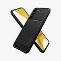 ACS03952 - Galaxy S22 Plus 5G Case Rugged Armor in black showing the back, front and sides