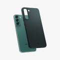 ACS04520 - Galaxy S22 Plus 5G Case Thin Fit in abyss green showing the back with case hovering away from device