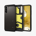 ACS03959 - Galaxy S22 Plus 5G Case Tough Armor in gunmetal showing the back, inside and front