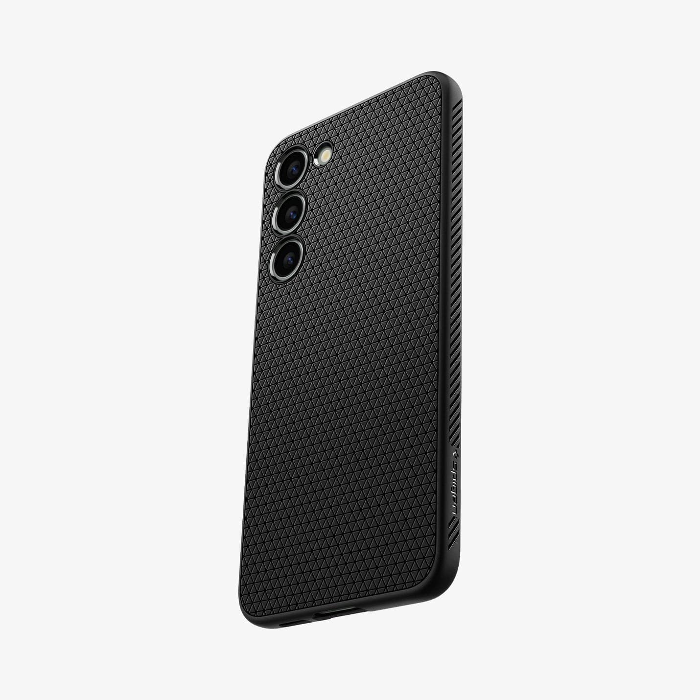 ACS05666 - Galaxy S23 Plus Case Liquid Air in matte black showing the back and partial side