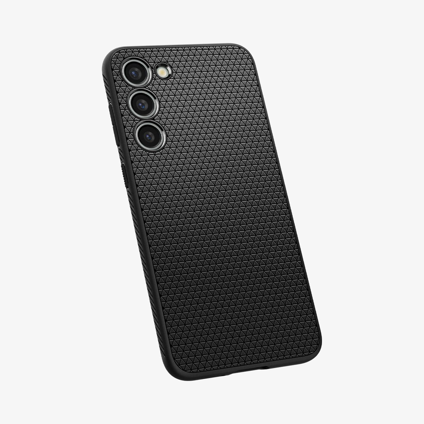 ACS05666 - Galaxy S23 Plus Case Liquid Air in matte black showing the back and partial bottom