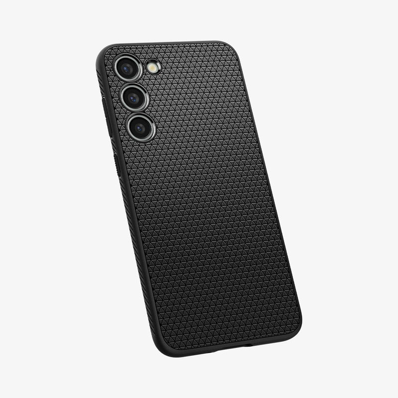 ACS05666 - Galaxy S23 Plus Case Liquid Air in matte black showing the back and partial bottom