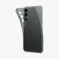 ACS05663 - Galaxy S23 Plus Case Liquid Crystal in space crystal showing the back with case bending away from device to show the flexibility