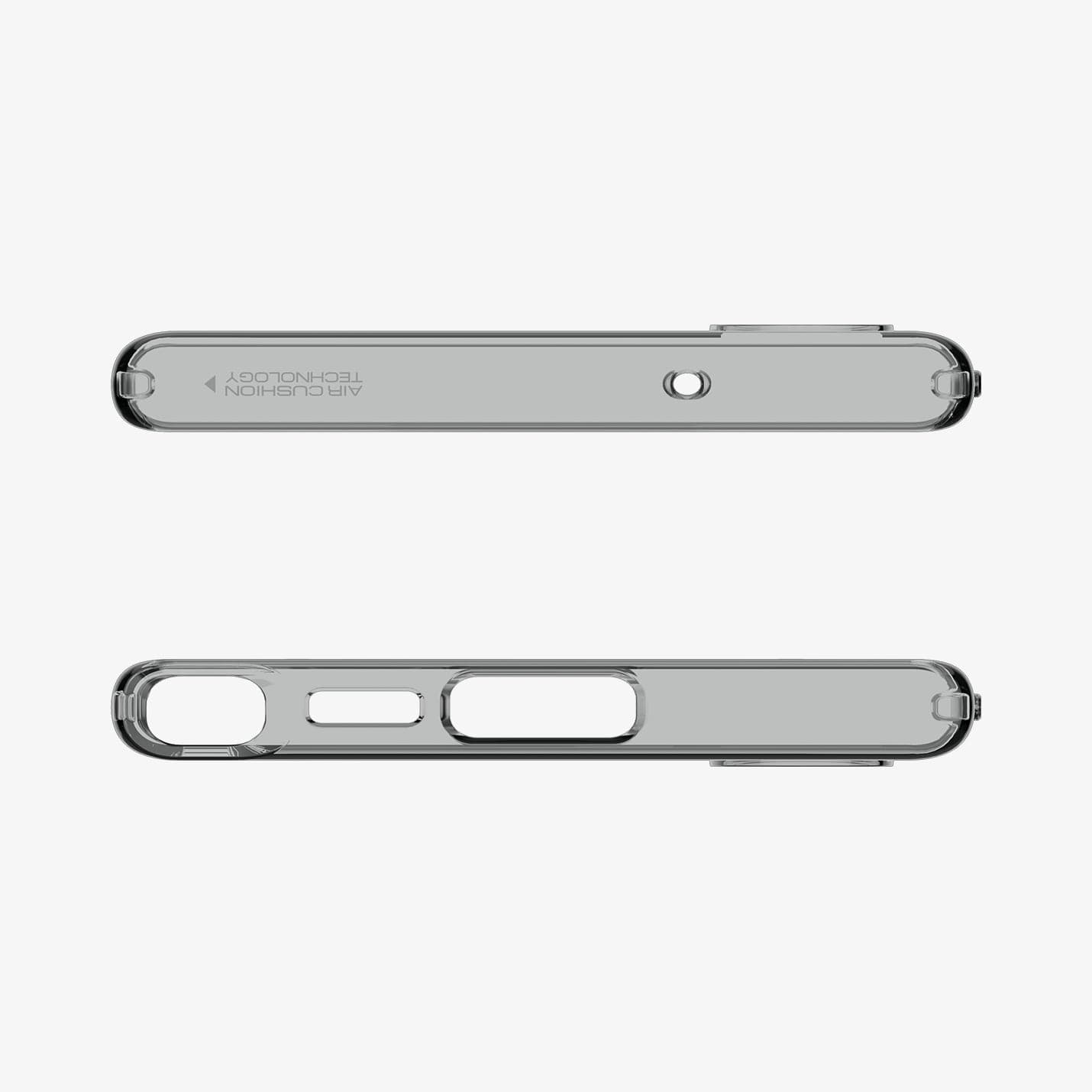 ACS05611 - Galaxy S23 Ultra Case Liquid Crystal in space crystal showing the top and bottom with precise cutouts