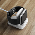 000CD21181 - Apple Watch Night Stand S350 in white showing the top and front with watch on stand on a desk