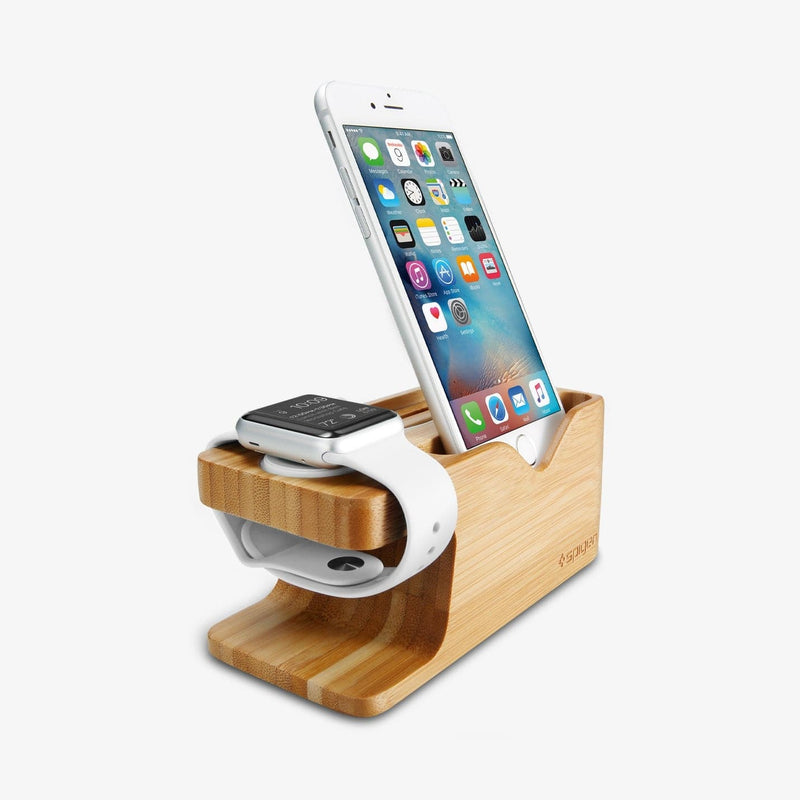 000ST20295 - Apple Watch + Phone Stand S370 showing the front and side with phone and watch on stand
