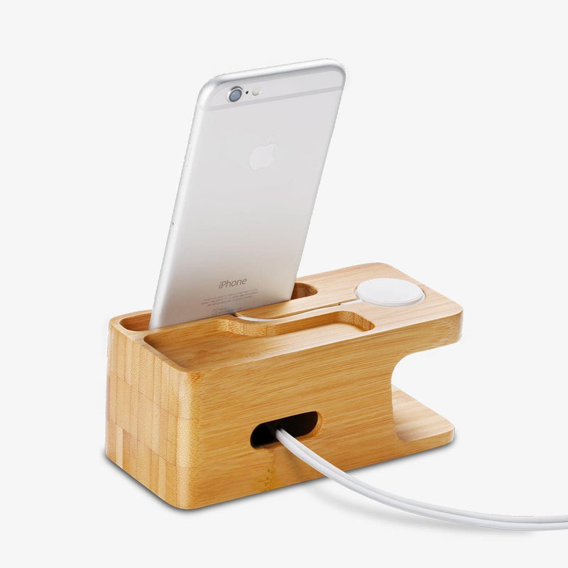 000ST20295 - Apple Watch + Phone Stand S370 showing the back and side with phone on stand