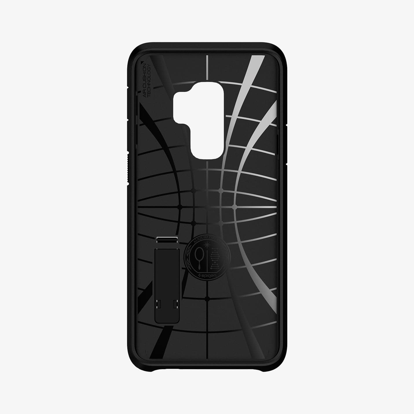 593CS22933 - Galaxy S9 Plus Tough Armor Case in black showing the inner case with spider web pattern
