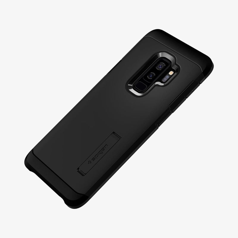 593CS22933 - Galaxy S9 Plus Tough Armor Case in black showing the back and partial side