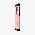 593CS22934 - Galaxy S9 Plus Tough Armor Case in rose gold showing the side and partial back