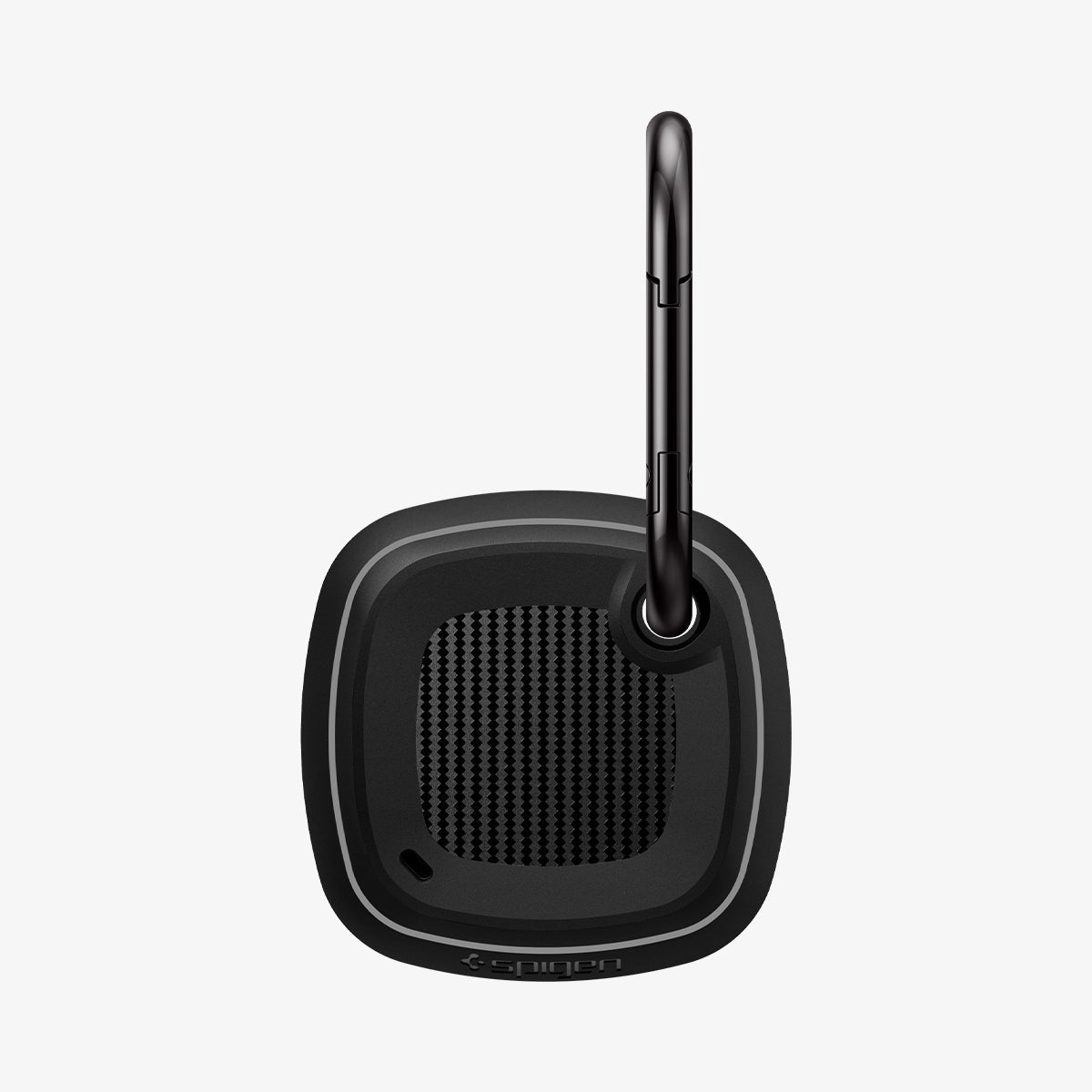 ACS03411 - Galaxy SmartTag+ Case Rugged Armor in matte black showing the back with carabiner