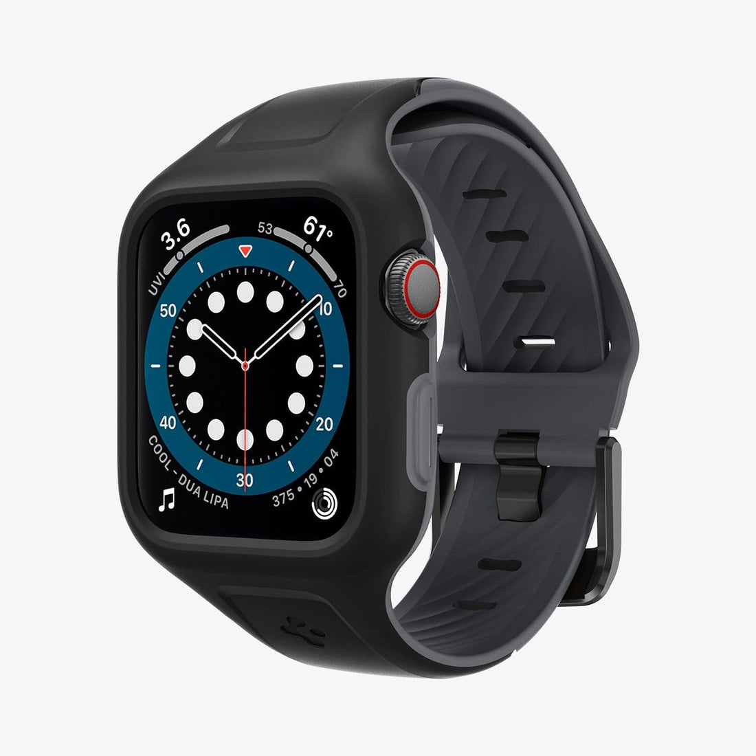 ACS09317 - Apple Watch 10 (46mm) Case Liquid Air Pro in Matte Black showing the front