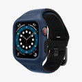 ACS02225 - Apple Watch Series (44mm) Case Liquid Air Pro in navy blue showing the front and partial inside of band