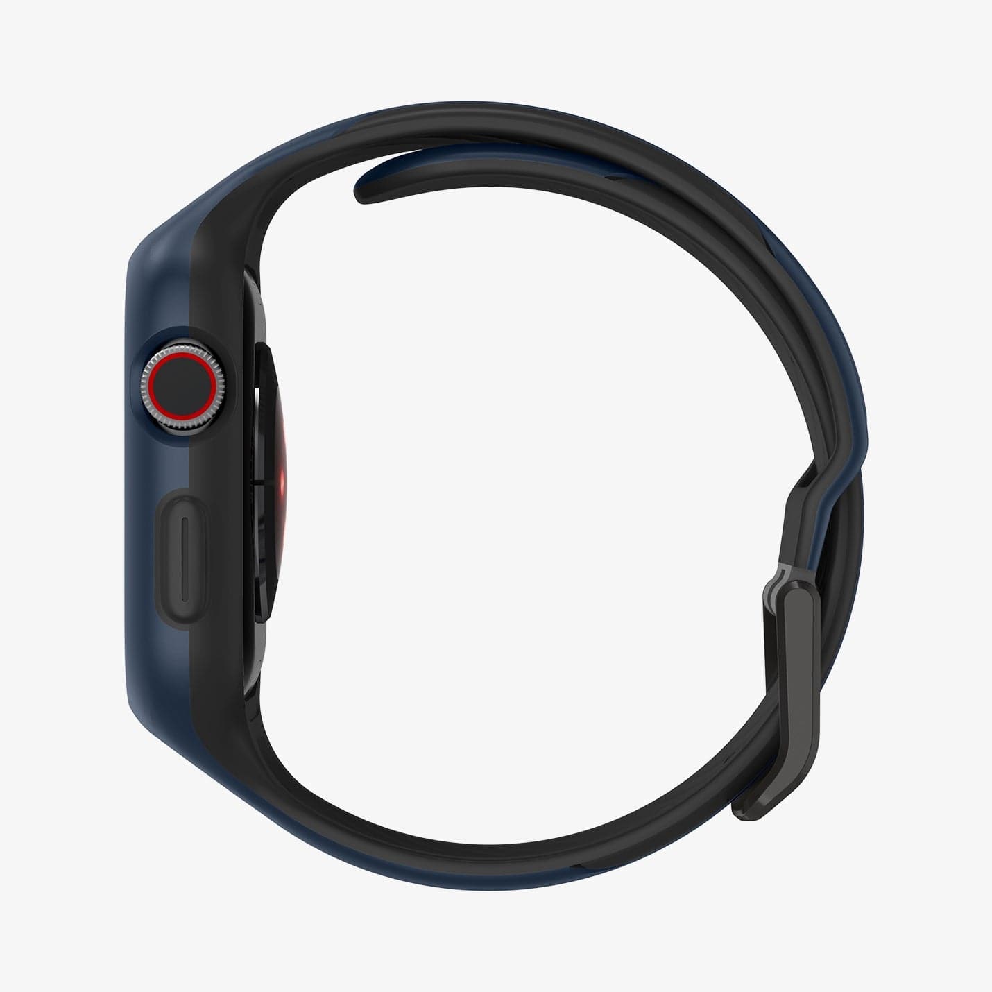 ACS02225 - Apple Watch Series (44mm) Case Liquid Air Pro in navy blue showing the side