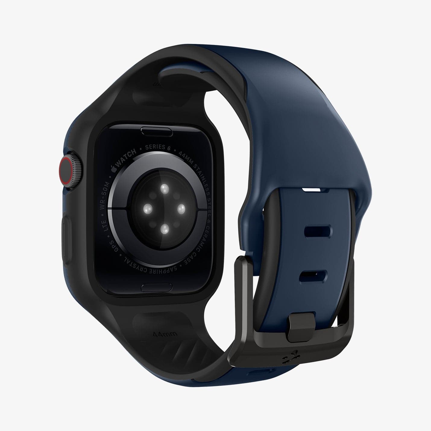 ACS02225 - Apple Watch Series (44mm) Case Liquid Air Pro in navy blue showing the back