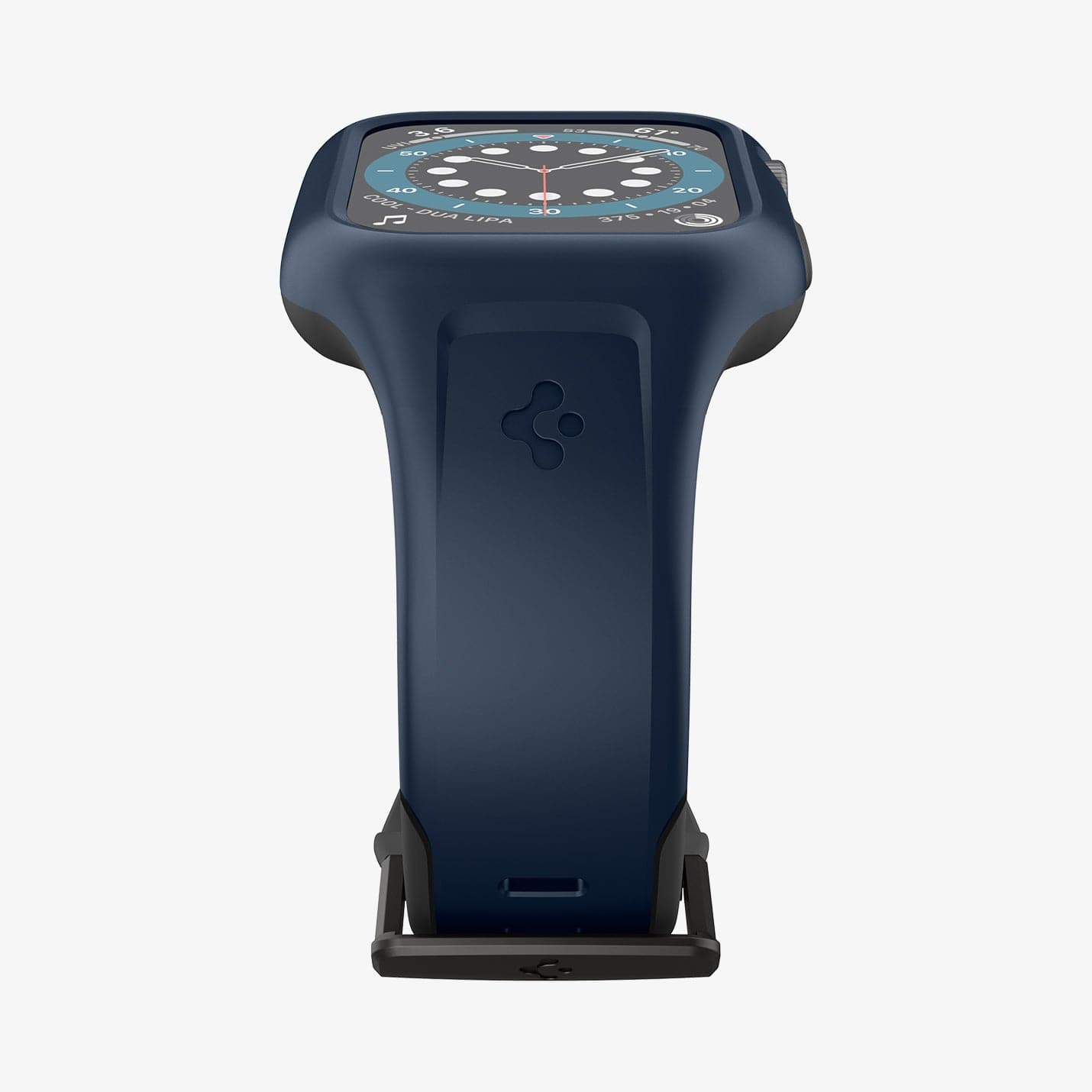 ACS02225 - Apple Watch Series (44mm) Case Liquid Air Pro in navy blue showing the bottom and partial front