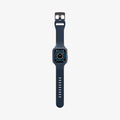 ACS02225 - Apple Watch Series (44mm) Case Liquid Air Pro in navy blue showing the front with watch band laid out flat