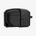 ACS07086 - Sony Earbuds 1000xm5 Case Rugged Armor in black showing the front with case cut half open