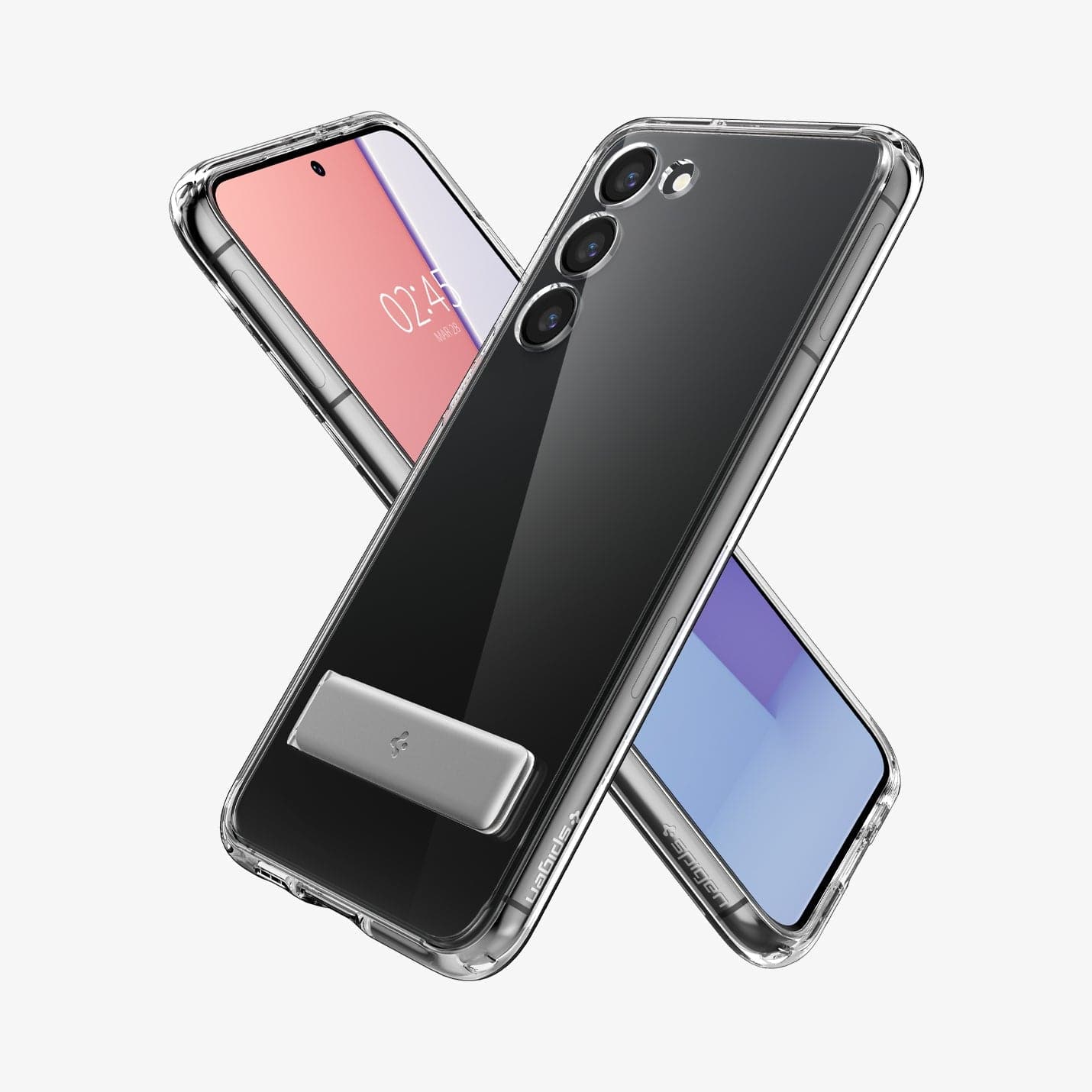 ACS05717 - Galaxy S23 Case Ultra Hybrid S in crystal clear showing the back, front and sides